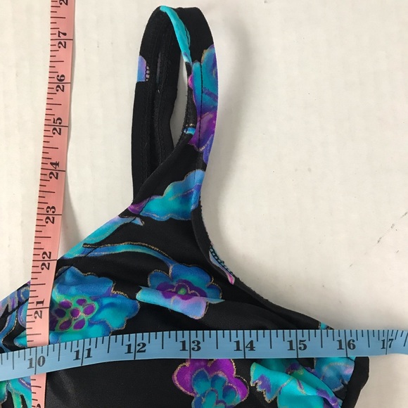 Slimming 1Piece SwimSuit Builtin Underwire Carol Wior Black Green Purple Shirred - Picture 8 of 16